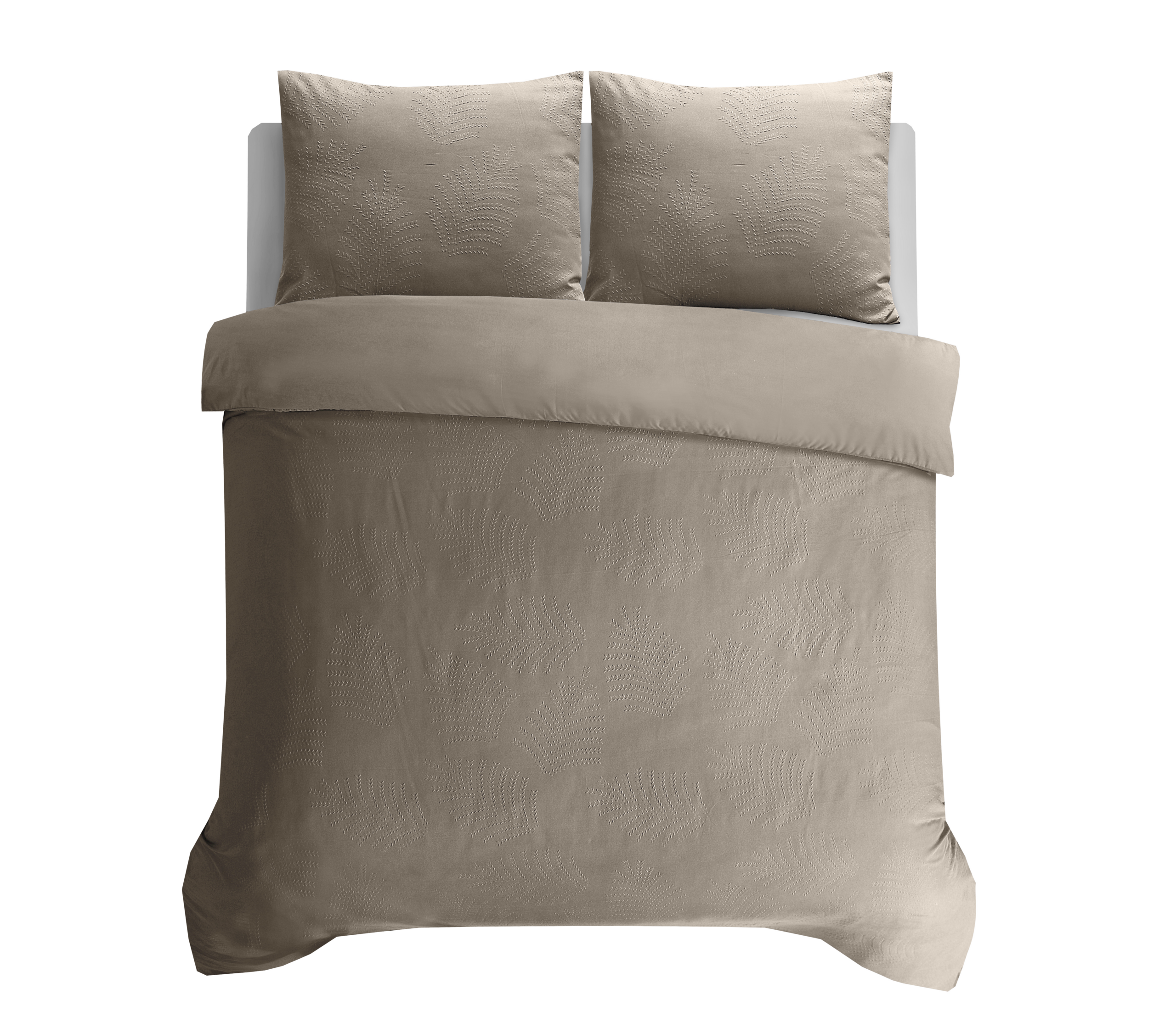 Leaves 3D Taupe/Grijs 200 x 200/220