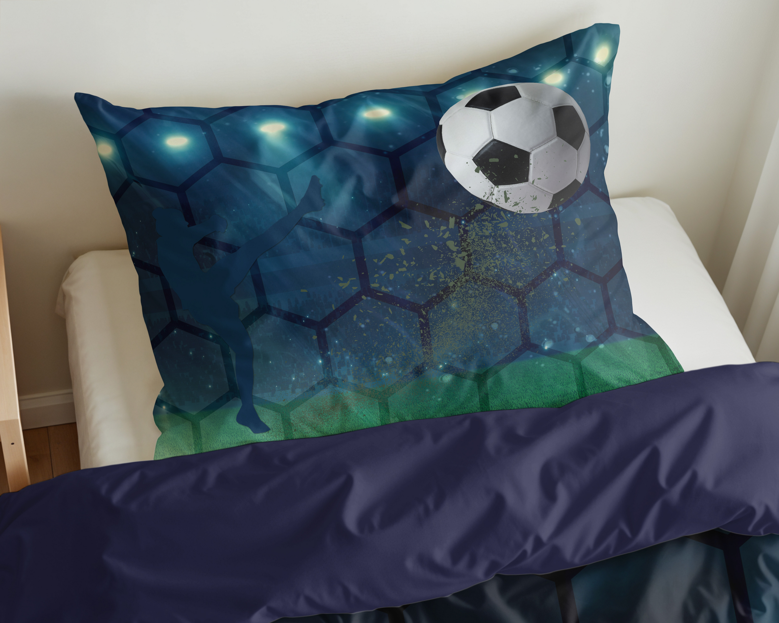 Live football Blauw 140 x 200/220