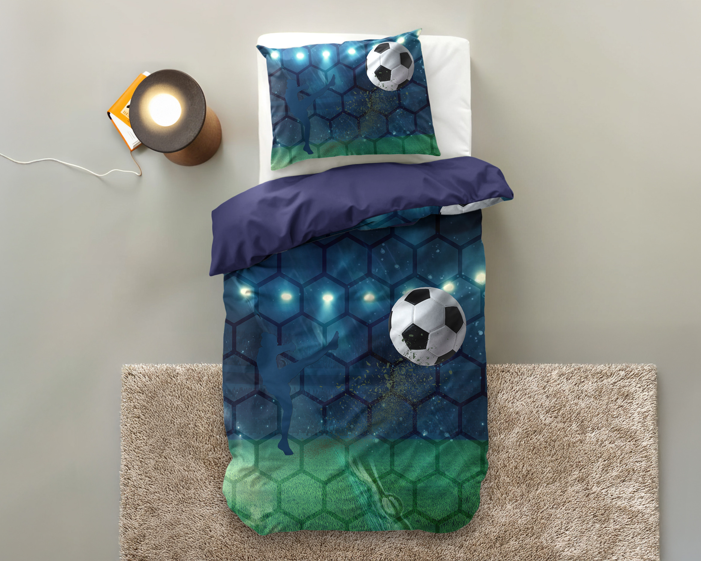 Live football Blauw 140 x 200/220