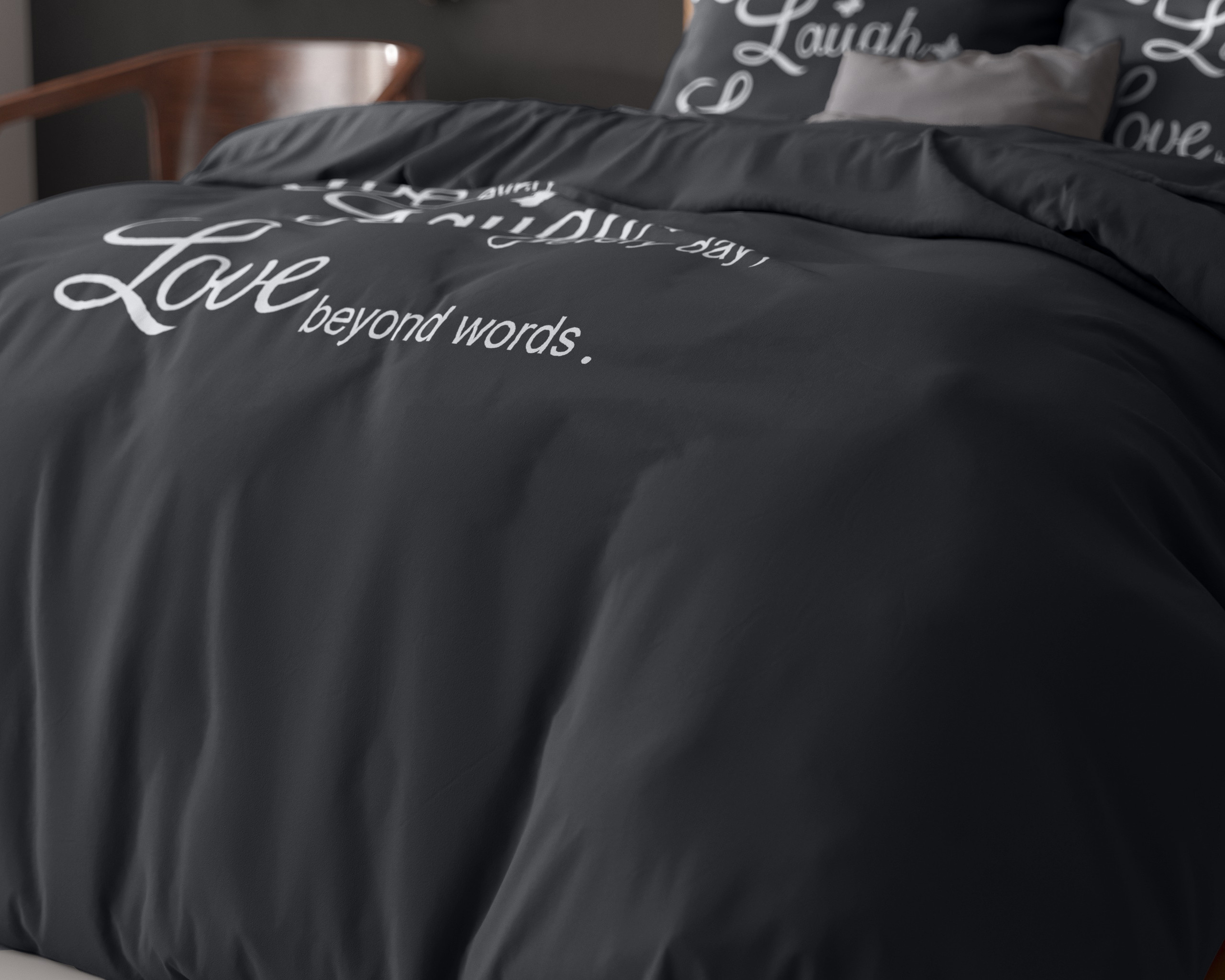 Live,, laugh and love Antraciet 140 x 200/220