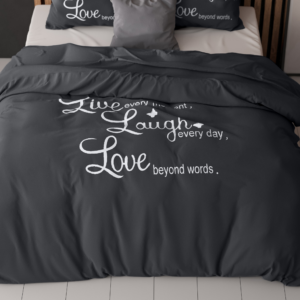 Live, laugh and love Antraciet 200 x 200/220