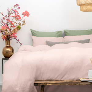 Mousseline Perkal Roze 200 x 200/220