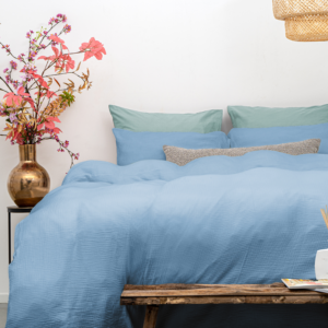 Mousseline Perkal Sky Blauw 240 x 200/220