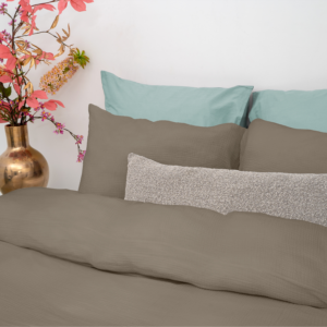 Mousseline Perkal Taupe 200 x 200/220