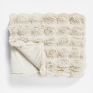 Pom Rabbit Fur plaid Beige 150 x 200