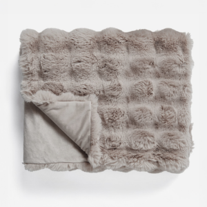 Pom Rabbit Fur plaid Taupe/Rose 240 x 200