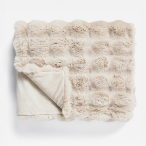 Pom Rabbit Fur plaid Zand 240 x 200