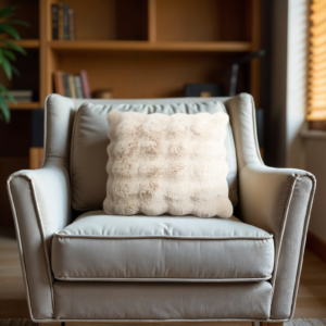 Pom Rabbit Fur sierkussen Beige 50 x 50