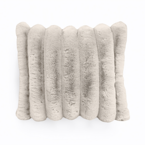 Rib Rabbit Fur Sierkussen Ecru 50 x 50