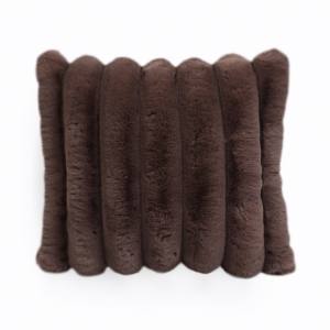 Rib Rabbit Fur Sierkussen Taupe 50 x 50