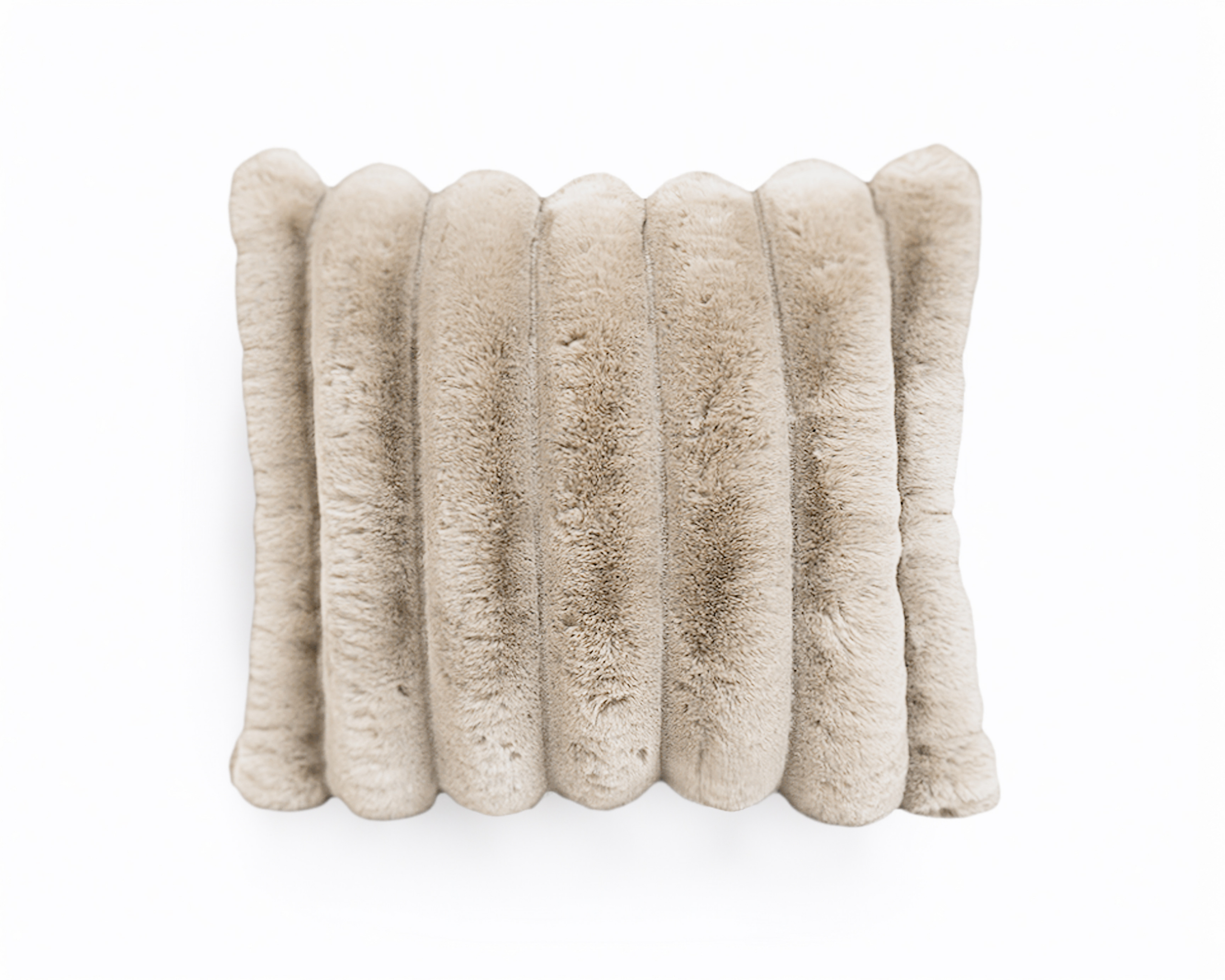Rib Rabbit Fur Sierkussen Zand 50 x 50