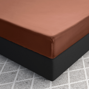 Satijnen Hoeslaken Bruin 90 x 220