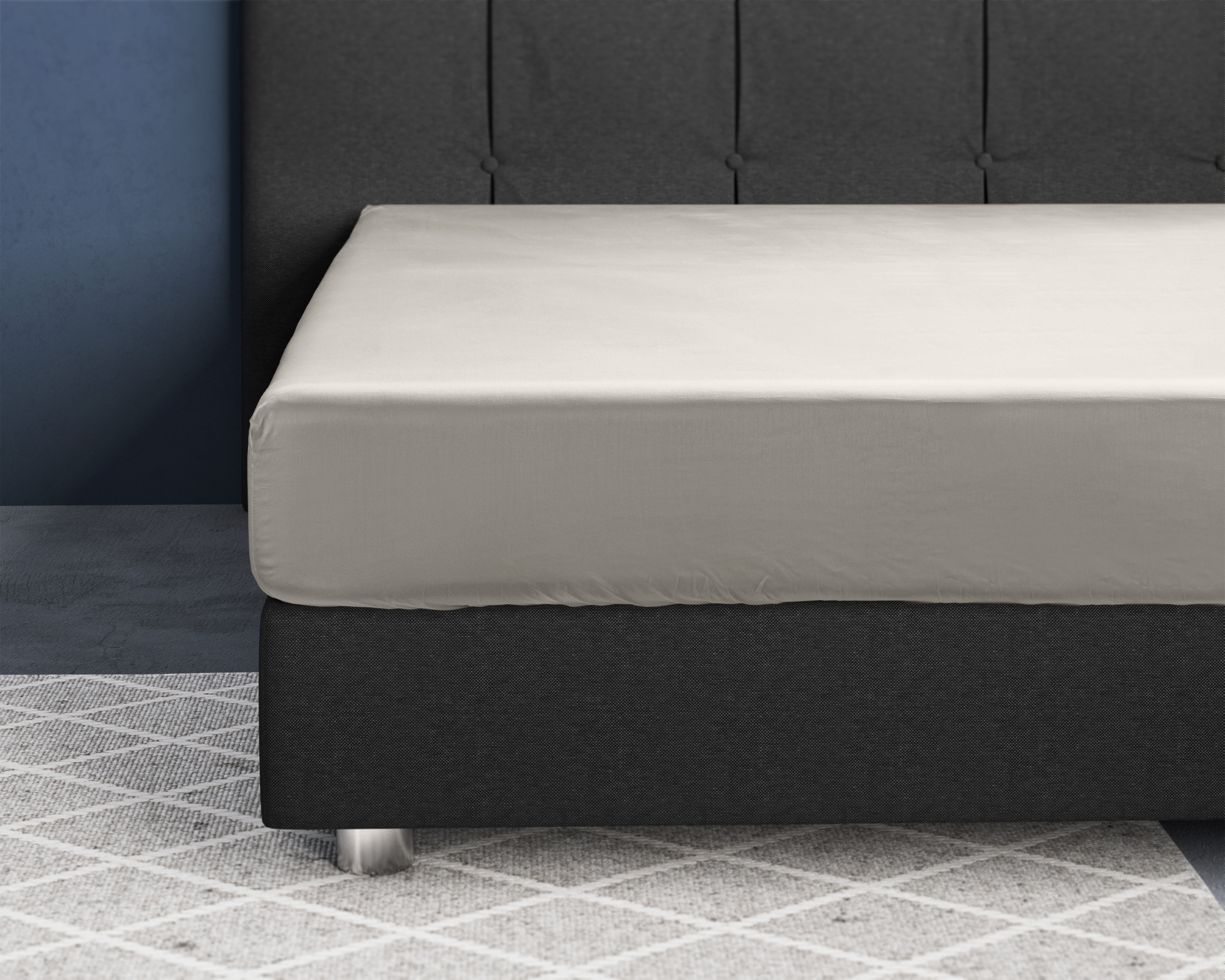 Satijnen Hoeslaken Creme 90 x 200