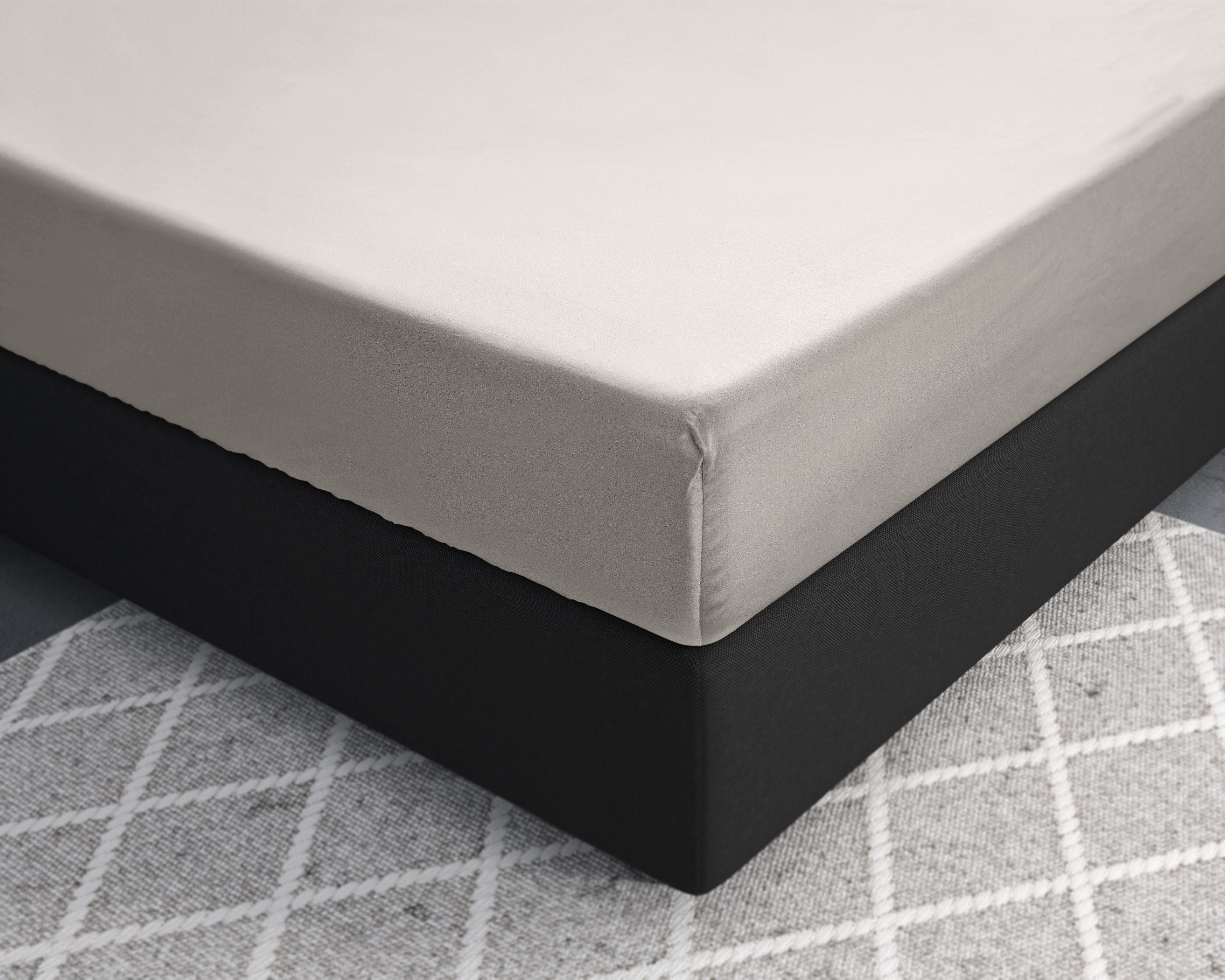 Satijnen Hoeslaken Creme 90 x 220