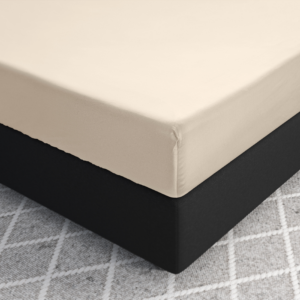 Satijnen Hoeslaken Zand 180 x 220