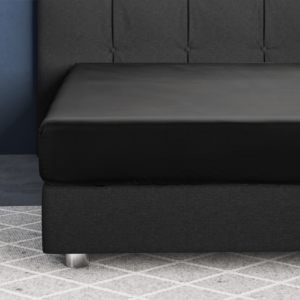 Satijnen Hoeslaken Zwart 200 x 220