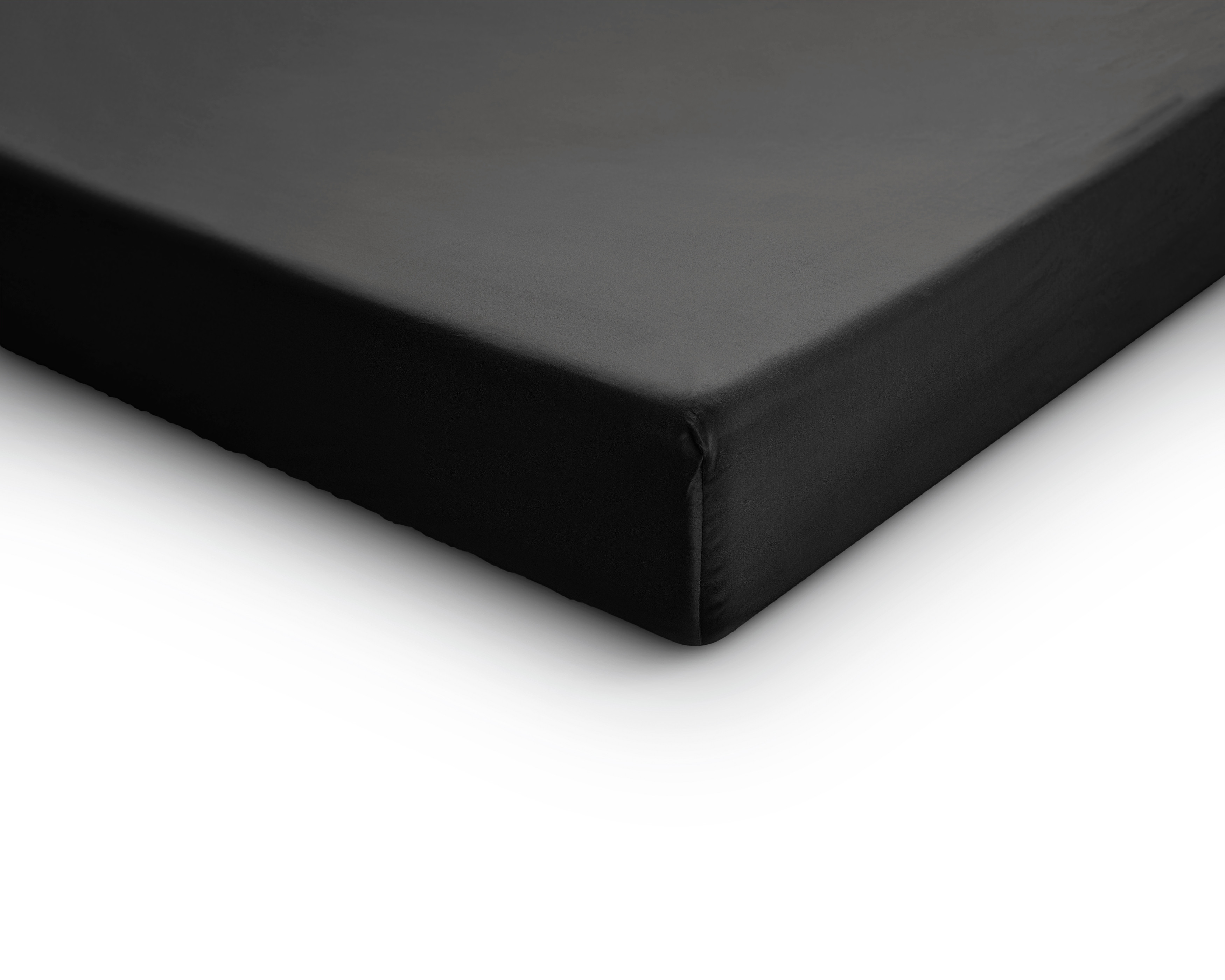 Satijnen Hoeslaken Zwart 80 x 200