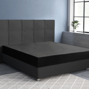 Satijnen Hoeslaken Zwart 90 x 220