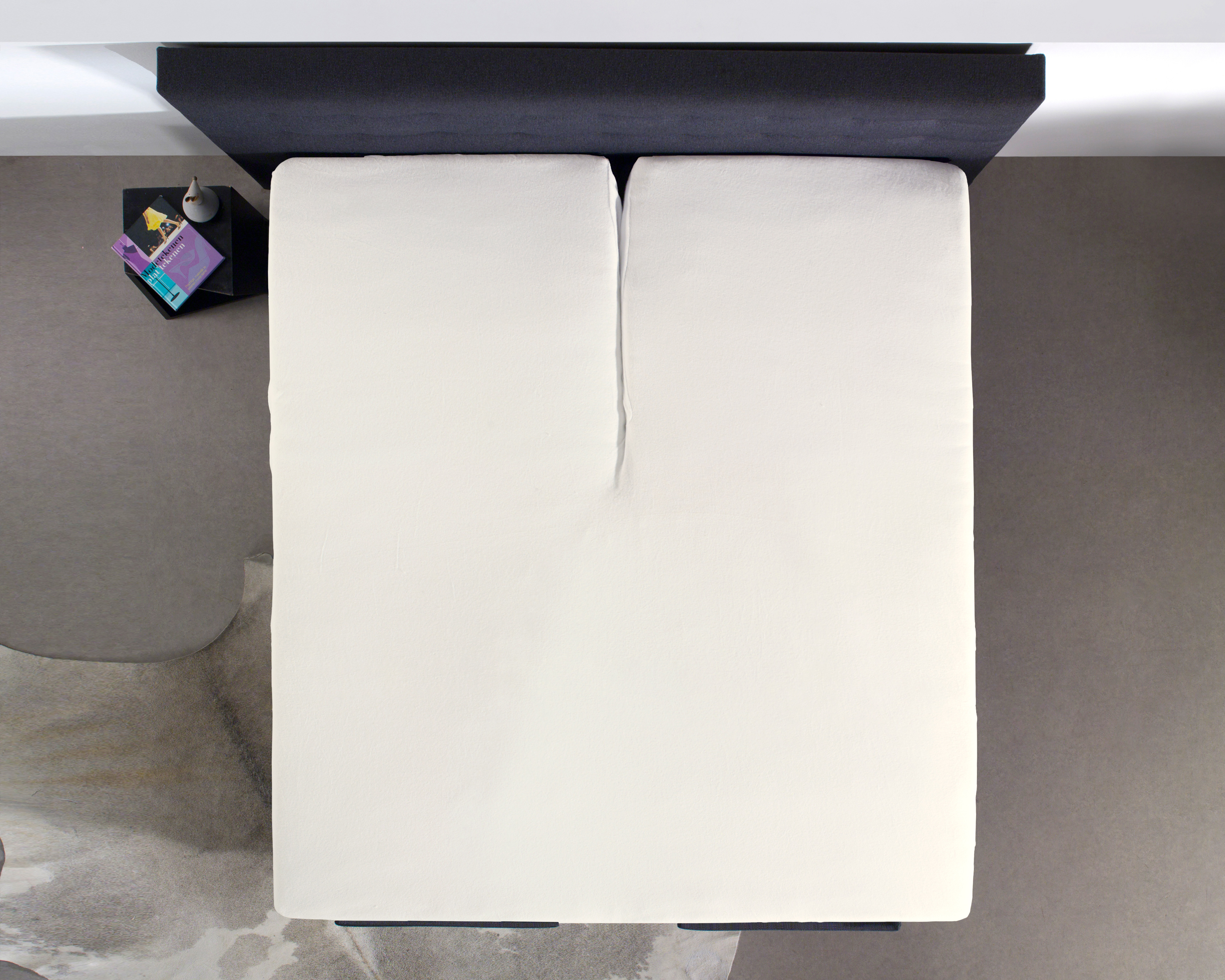 Splittopper Katoen Hoeslaken Creme 180 x 210