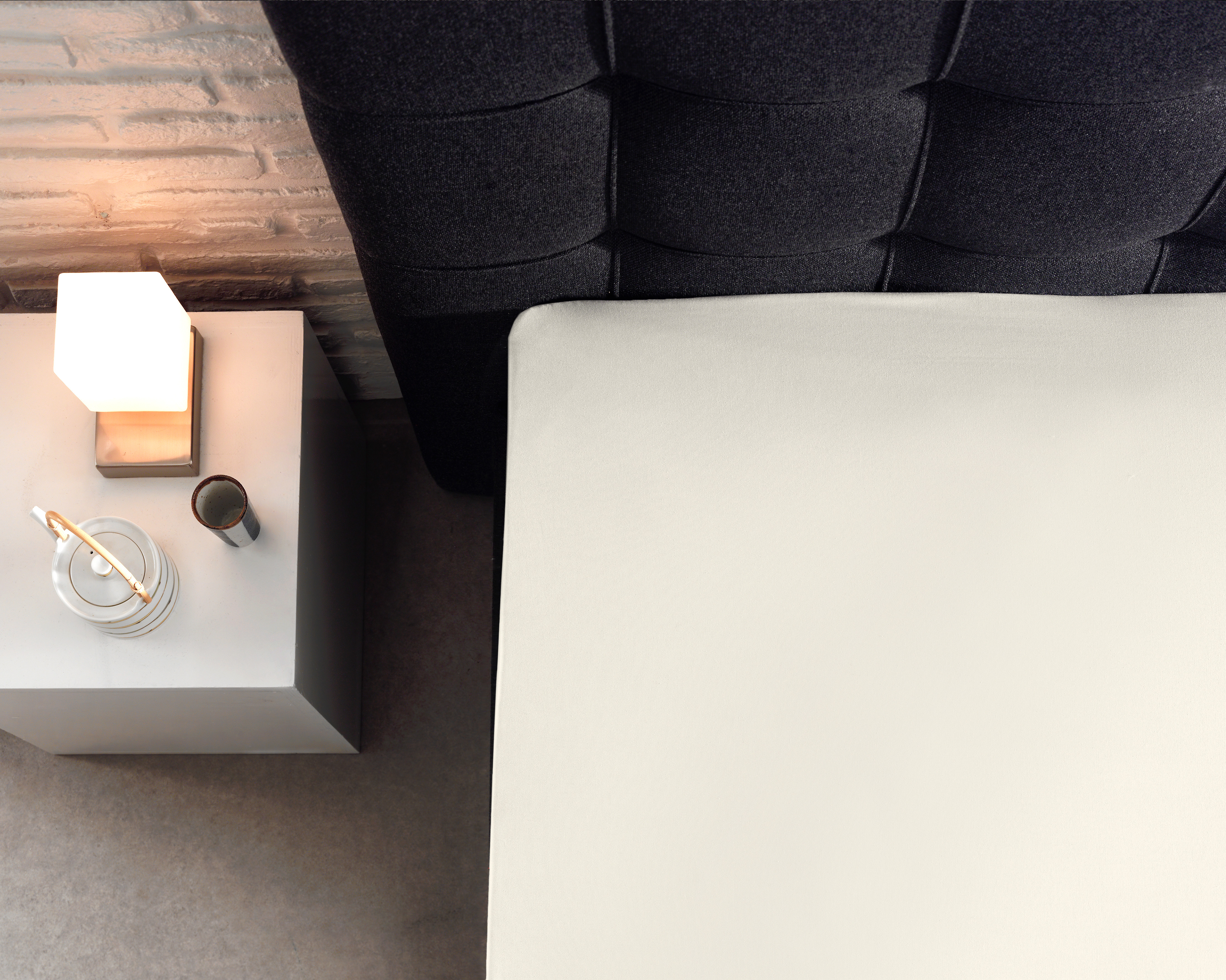 Splittopper Katoen Hoeslaken Creme 180 x 210