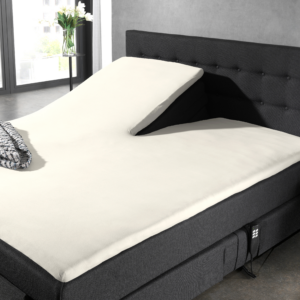 Splittopper Katoen Hoeslaken Creme 200 x 220