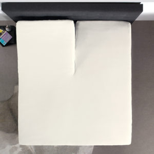 Splittopper Katoen Hoeslaken Creme 200 x 220