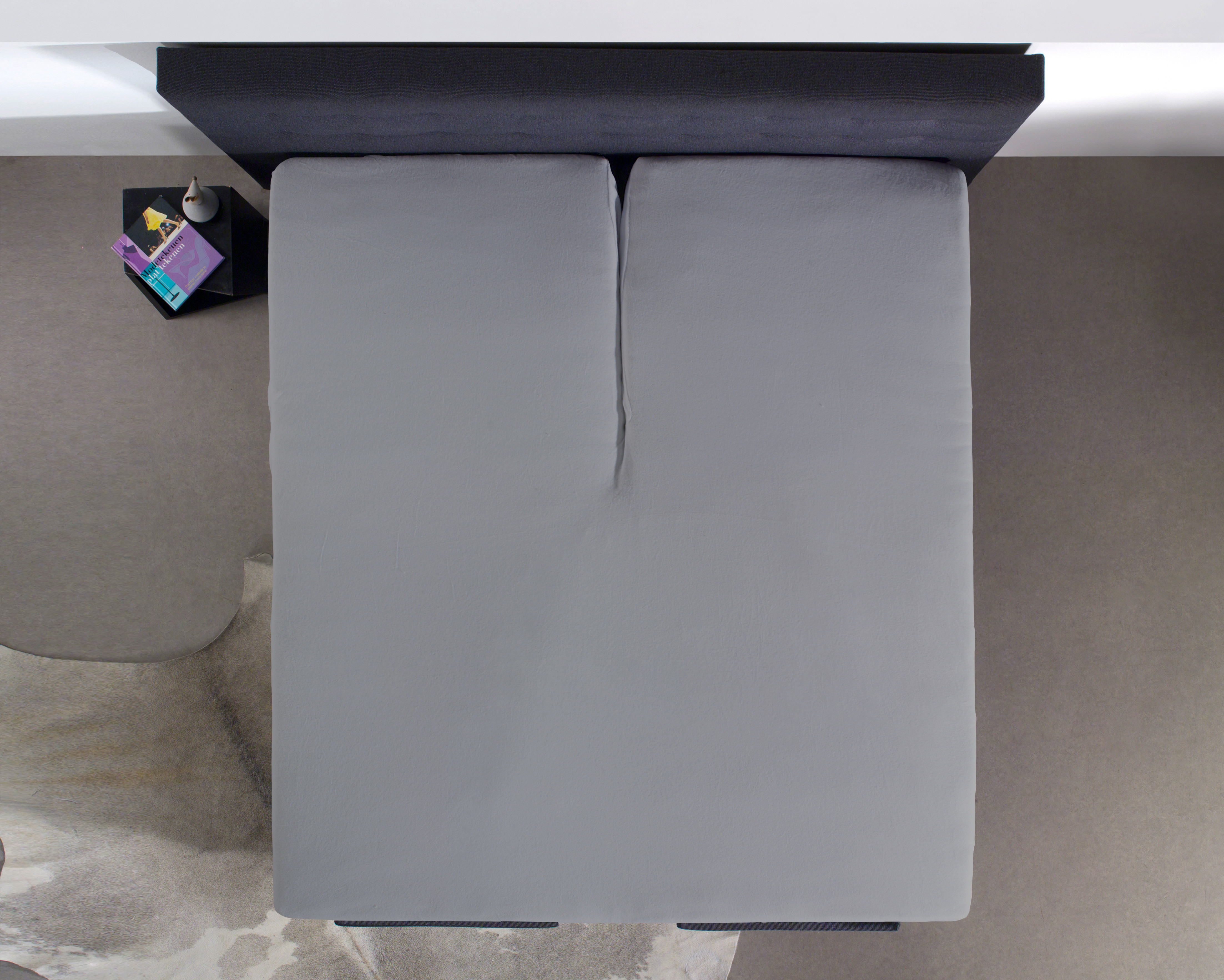 Splittopper Katoen Hoeslaken Grijs 160 x 200