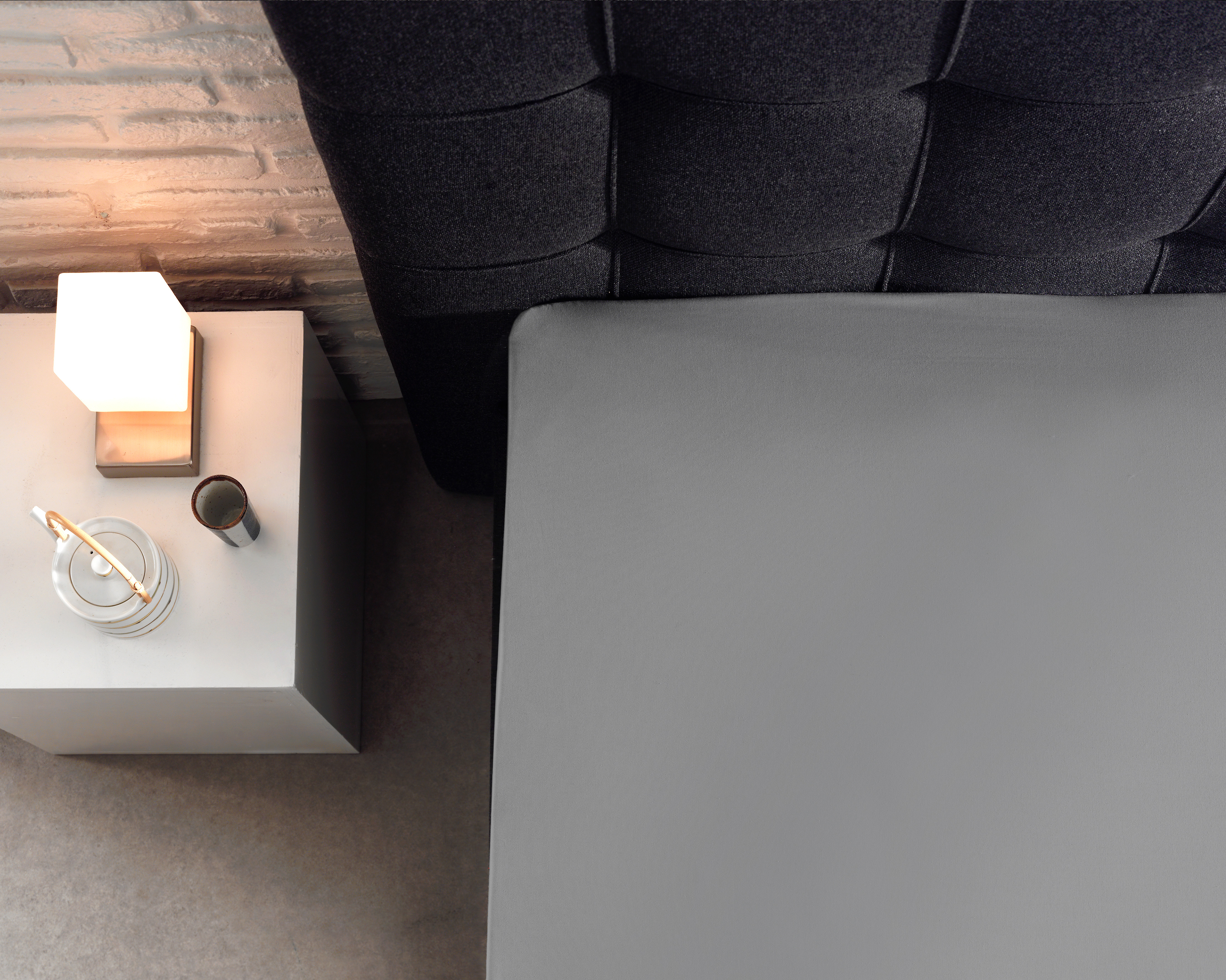 Splittopper Katoen Hoeslaken Grijs 160 x 200