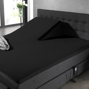 Splittopper Katoen Hoeslaken Zwart 160 x 200