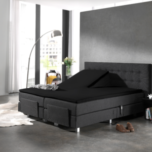 Splittopper Katoen Hoeslaken Zwart 180 x 200