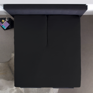 Splittopper Katoen Hoeslaken Zwart 180 x 210