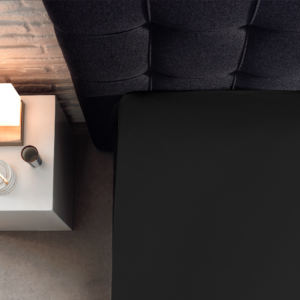 Splittopper Katoen Hoeslaken Zwart 180 x 210