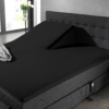 Splittopper Katoen Hoeslaken Zwart 180 x 220