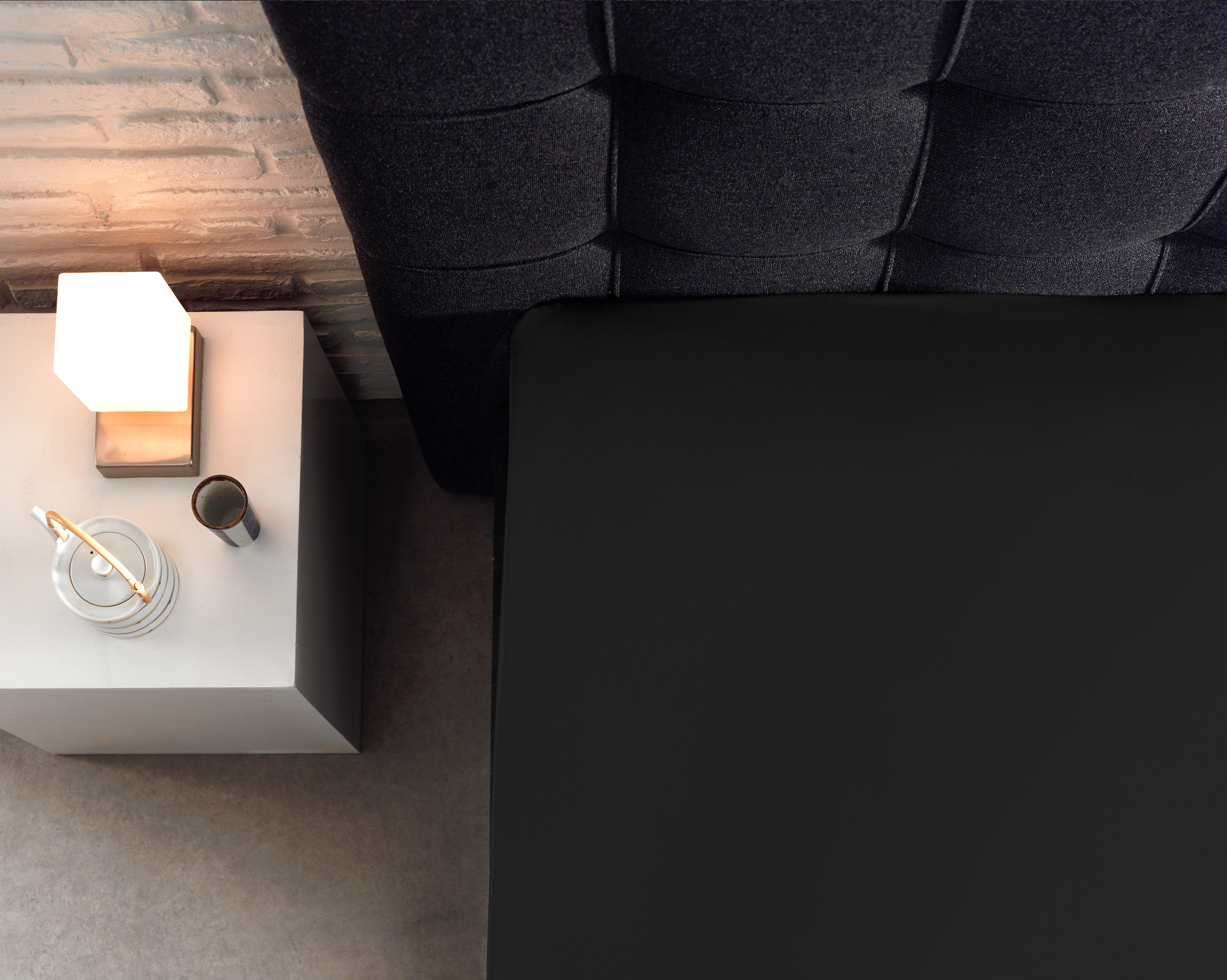 Splittopper Katoen Hoeslaken Zwart 200 x 220