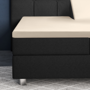 Splittopper Satijn Hoeslaken Zand 160 x 200