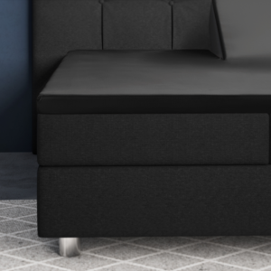 Splittopper Satijn Hoeslaken Zwart 160 x 200