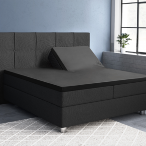 Splittopper Satijn Hoeslaken Zwart 180 x 220