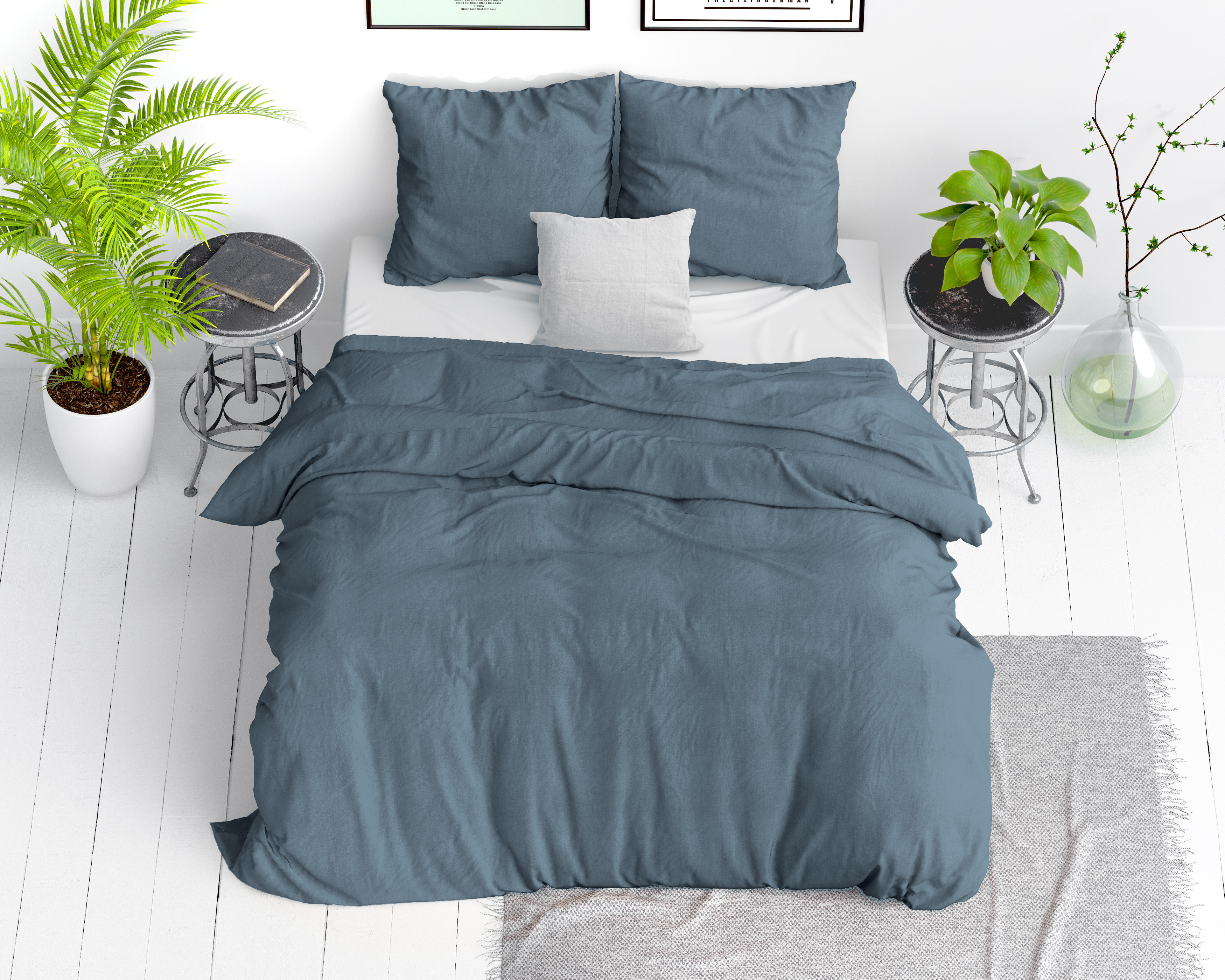 Stone washed Blauw 200 x 200/220