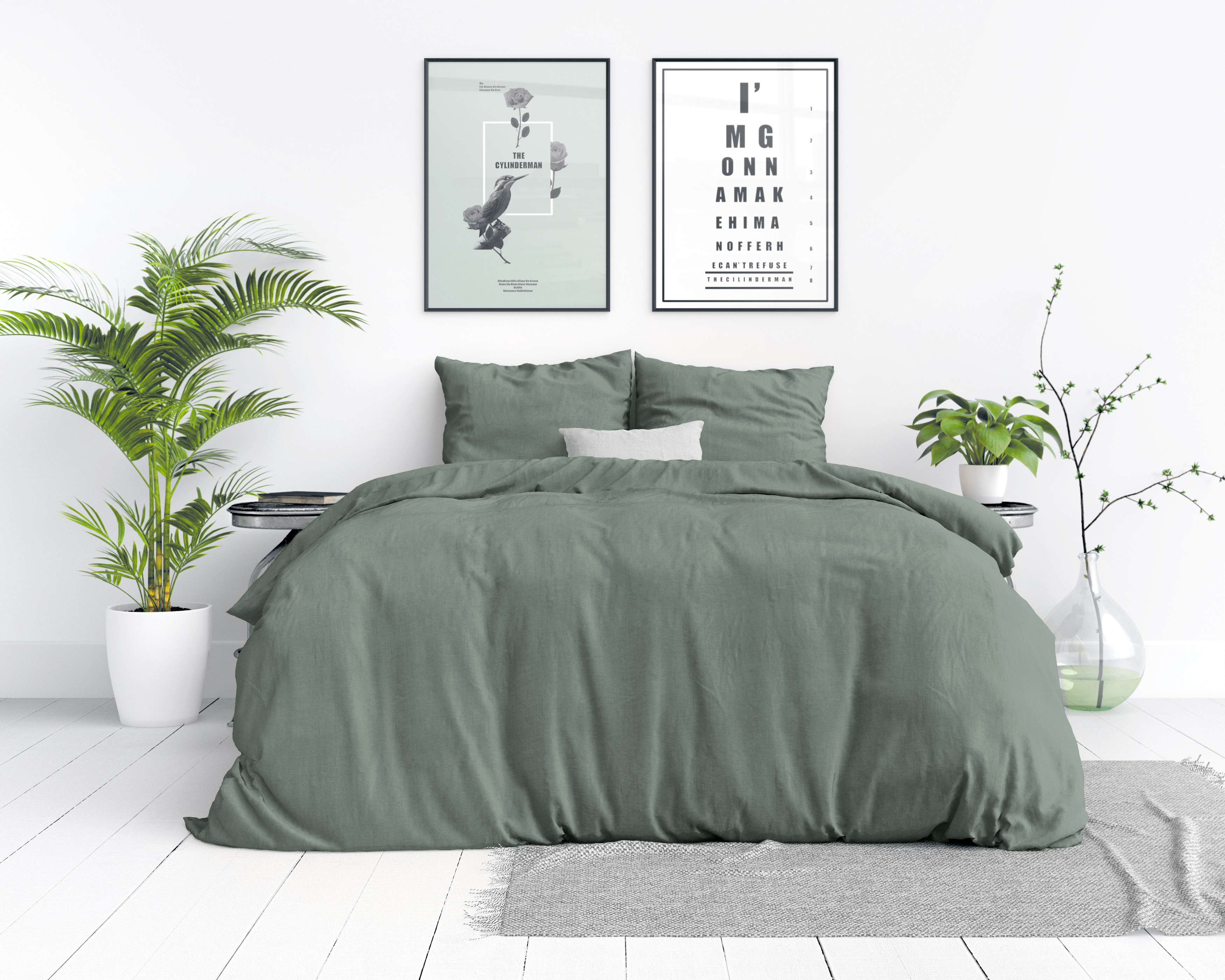 Stone washed Groen 140 x 200/220