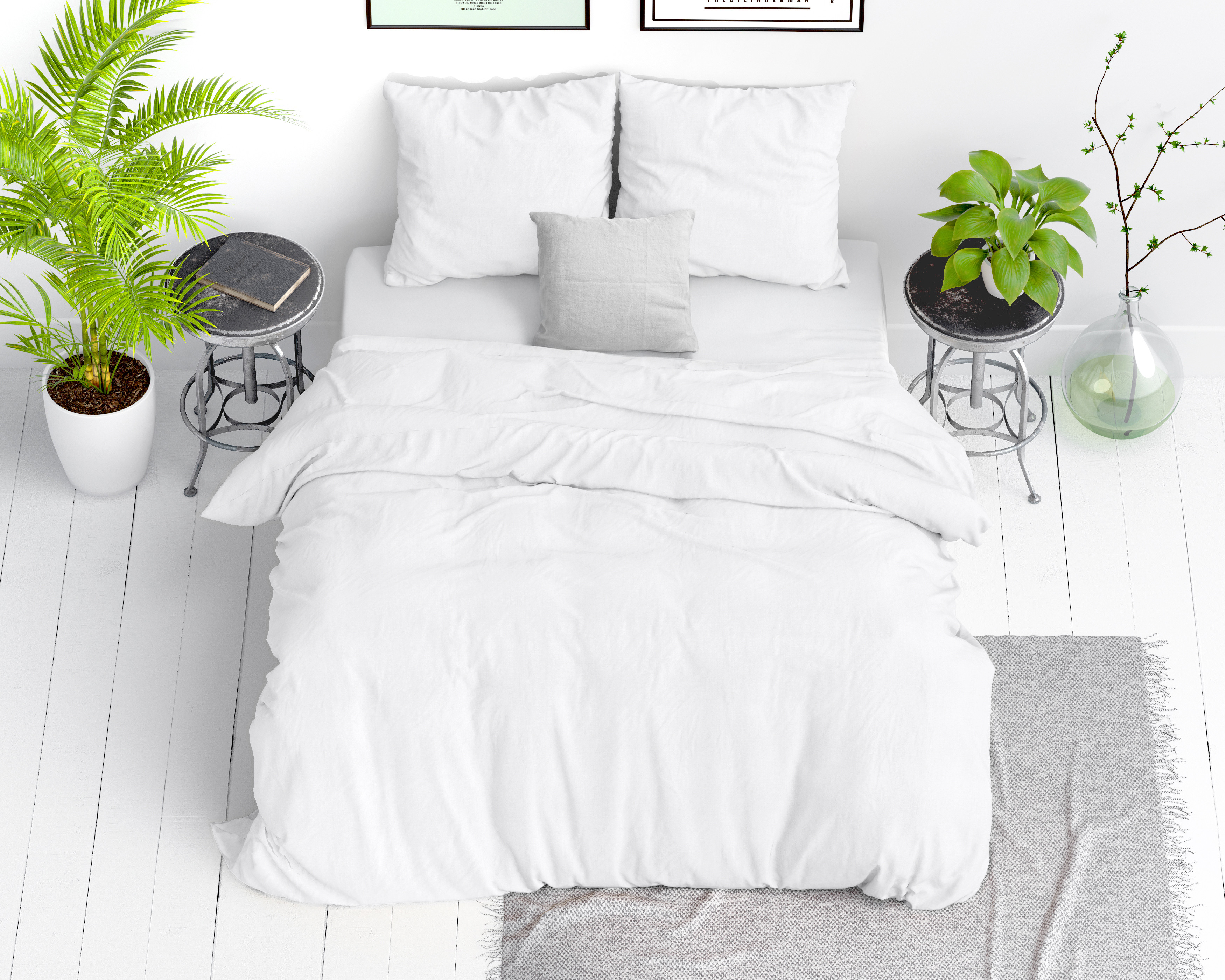 Stone washed Wit 140 x 200/220