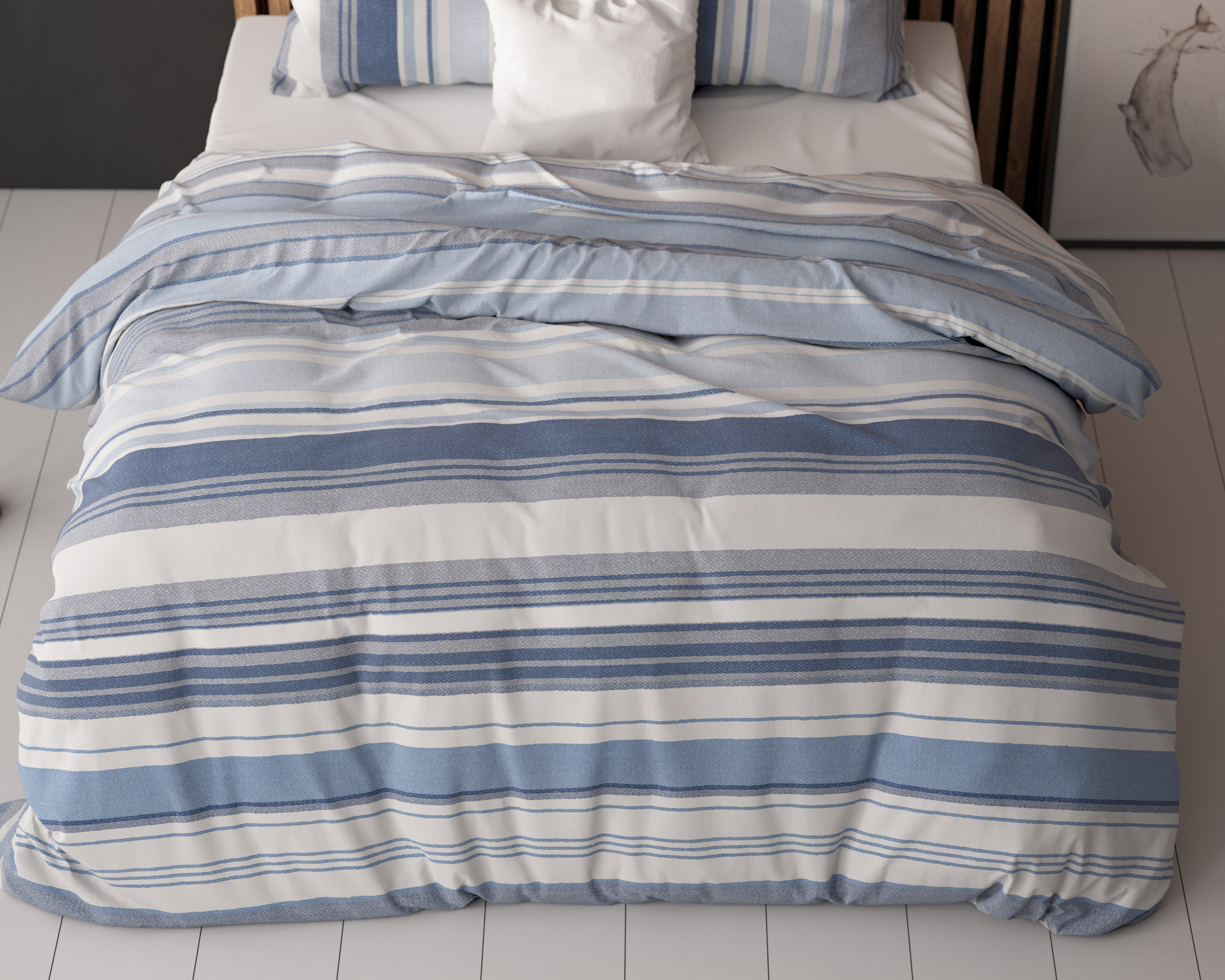 Stripy Blauw 240 x 200/220