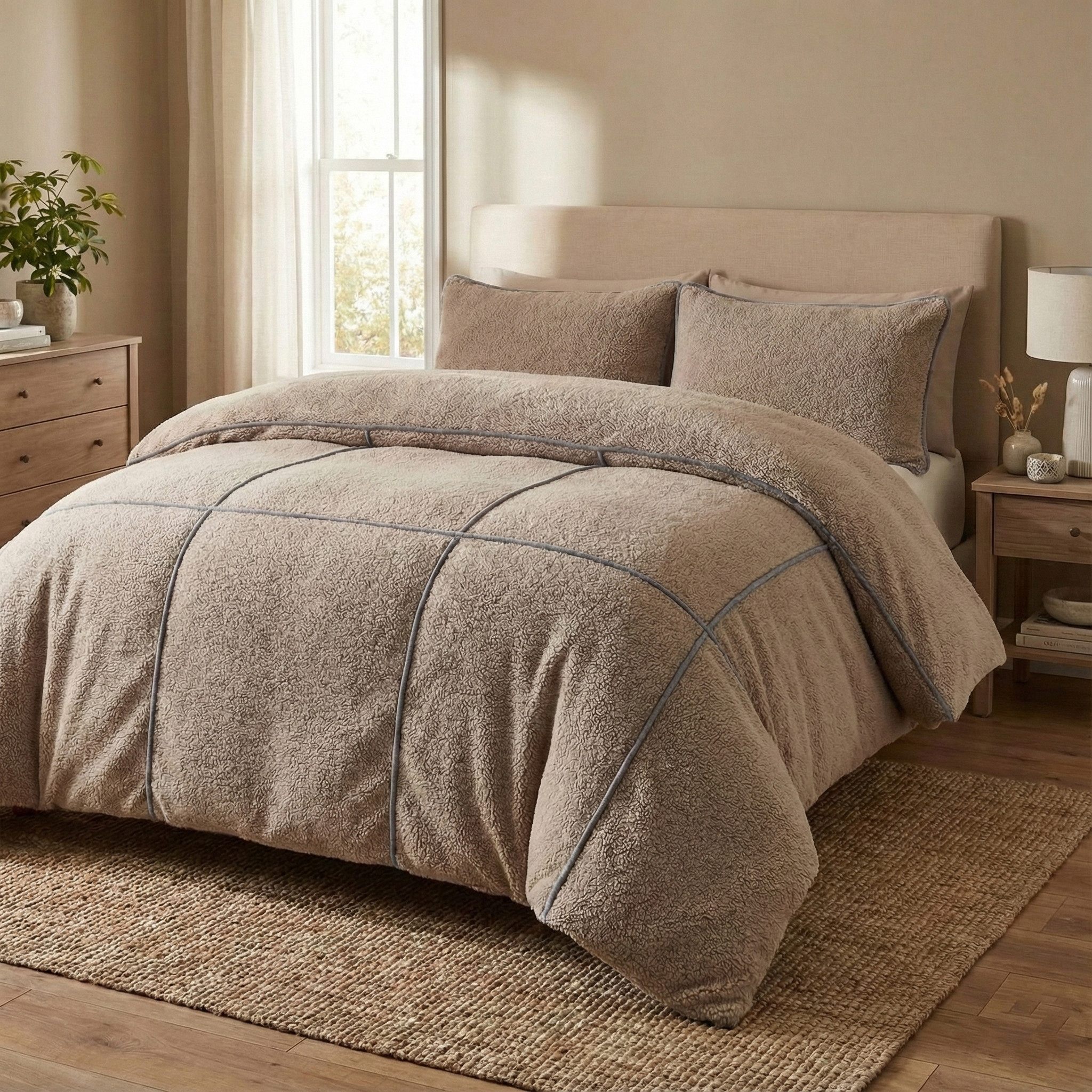 Teddy Trim Donker Taupe 240 x 200/220