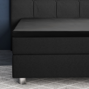 Topper Satijn Hoeslaken Zwart 180 x 200