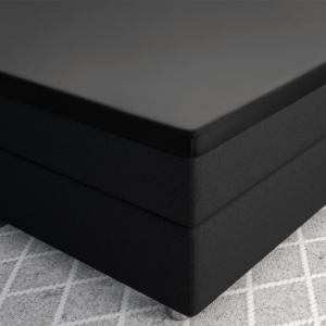 Topper Satijn Hoeslaken Zwart 180 x 200