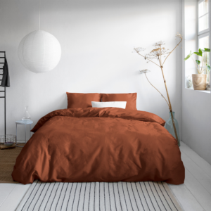Uni Satijn Dekbedovertrek Bruin 240 x 200/220