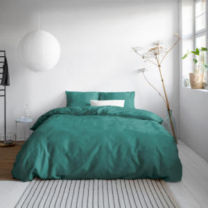 Uni Satijn Dekbedovertrek Donker Groen 200 x 200/220