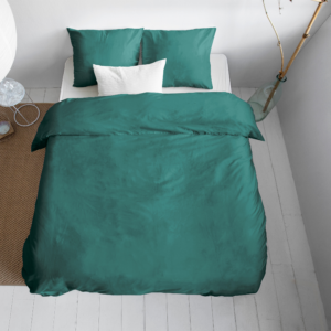 Uni Satijn Dekbedovertrek Donker Groen 240 x 200/220