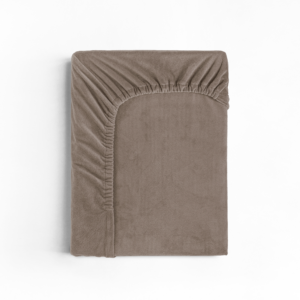 Velvet Hoeslaken Taupe 90 x 200
