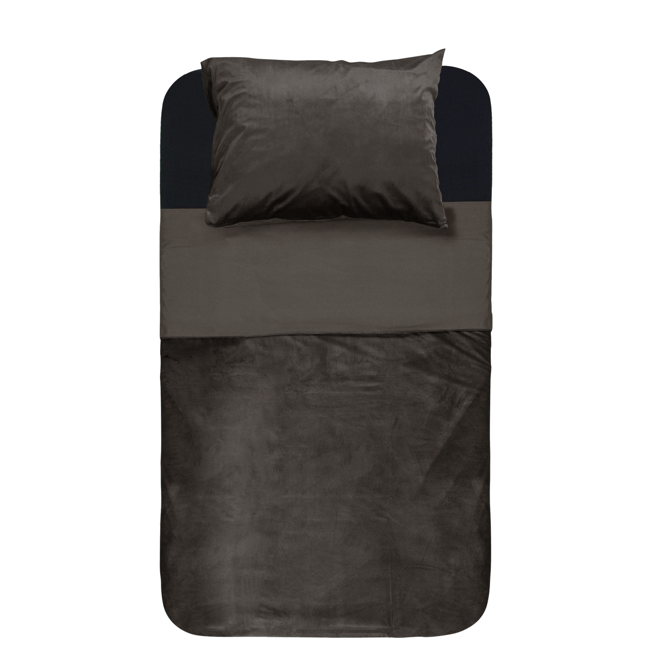 Velvet Piping Deep Taupe 140 x 220