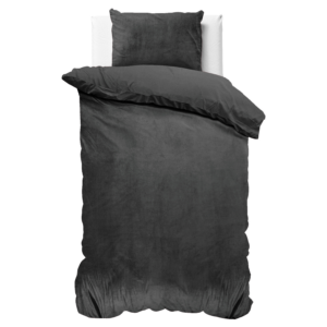 Velvet Uni Dekbedovertrek Antraciet 140 x 220